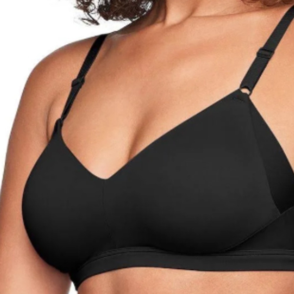 Warner's No Side Effects Wire-Free Bra 01056 Women 40C BLACK wireless 3359 H